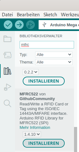 Bibliothek auswählen